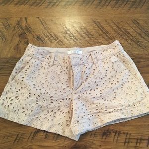 Loft eyelet khaki shorts